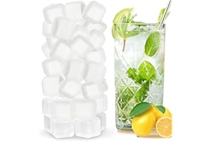 Reusable Ice Cubes for Drinks, 100 Pack Refreezable Plastic Ice Cubes BPA Free for Cocktails, Chills Drinks Without Diluting,
