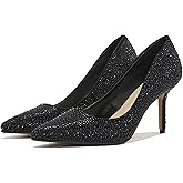 Tsrenlmln Rhinestone Pumps for Women Fashion Sparkly Stiletto Heels with Low Heel Womens Slip-on Wedding Dress Shoes