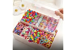 Clips, Scrunchies, Bows & Ties,555-Piece Candy Color Hair Accessory Set for Girls with Organized Storage Box, Durable Hair Ac