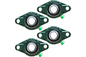 TONMP 4 Pack UCFL204-12 Pillow Block Bearing, Flange Mount Ball Bearing Unit, 3/4 in Bore, 2-Bolt Flange, Self Aligning Cast Iron Housing, Set Screw Locking Style Flange Pillow Block Bearing