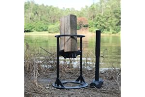 BiggerFire Manual Log Splitter High Carbon Steel Firewood Kindling Splitter Wood Splitting Wedge with 4LB Hammer Garden Tool Kit with Carry Bag PC-MH