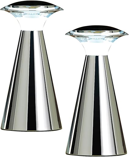 Lunartec Lampen Ohne Kabel Edelstahl Led Tischleuchte 2er Set Led Tischlampe Mit Batterie Amazon De Beleuchtung