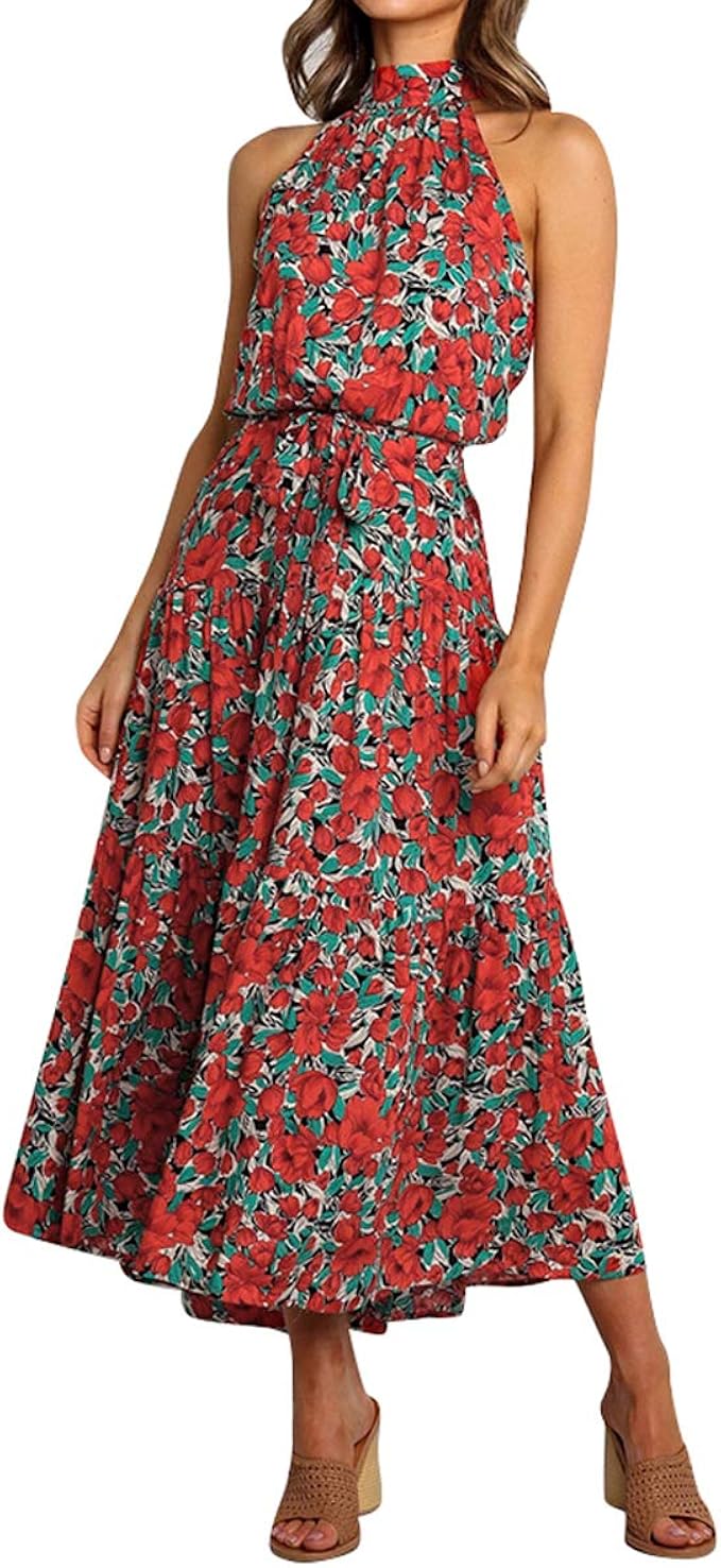 halter neck boho dress