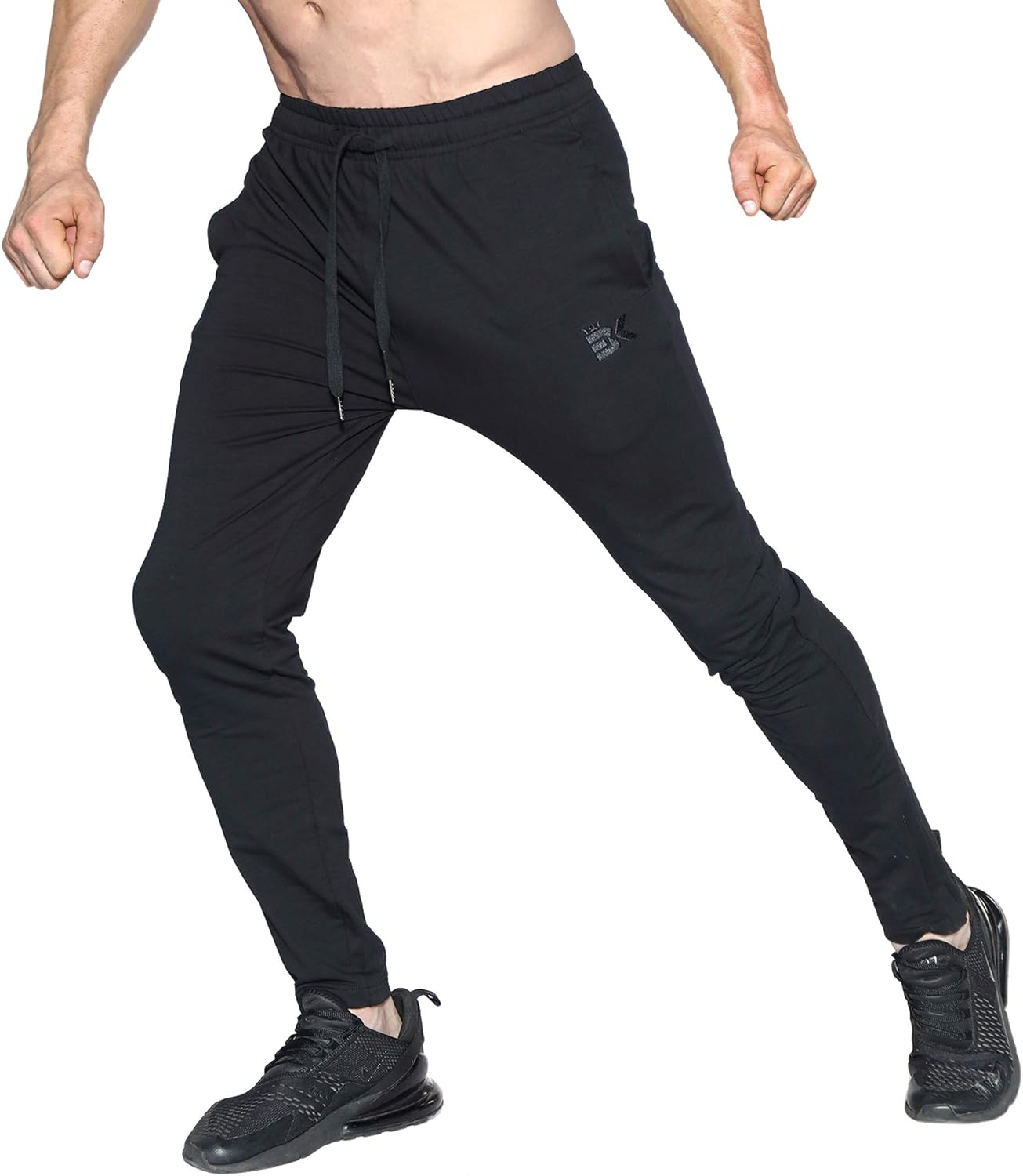 Zenwow Mens Zip Gym Joggers Pants Running Trousers Tracksuit Jogging
