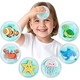 Hilph Kids Ice Packs for Boo Boo, 6 Pcs Small Gel Ice Packs for Injuries, Cute Ocean Theme Design, Reusable Hot Cold Compress for Toddlers Baby, Pain Relief for Toothache, Headache, Bumps, Bruises
