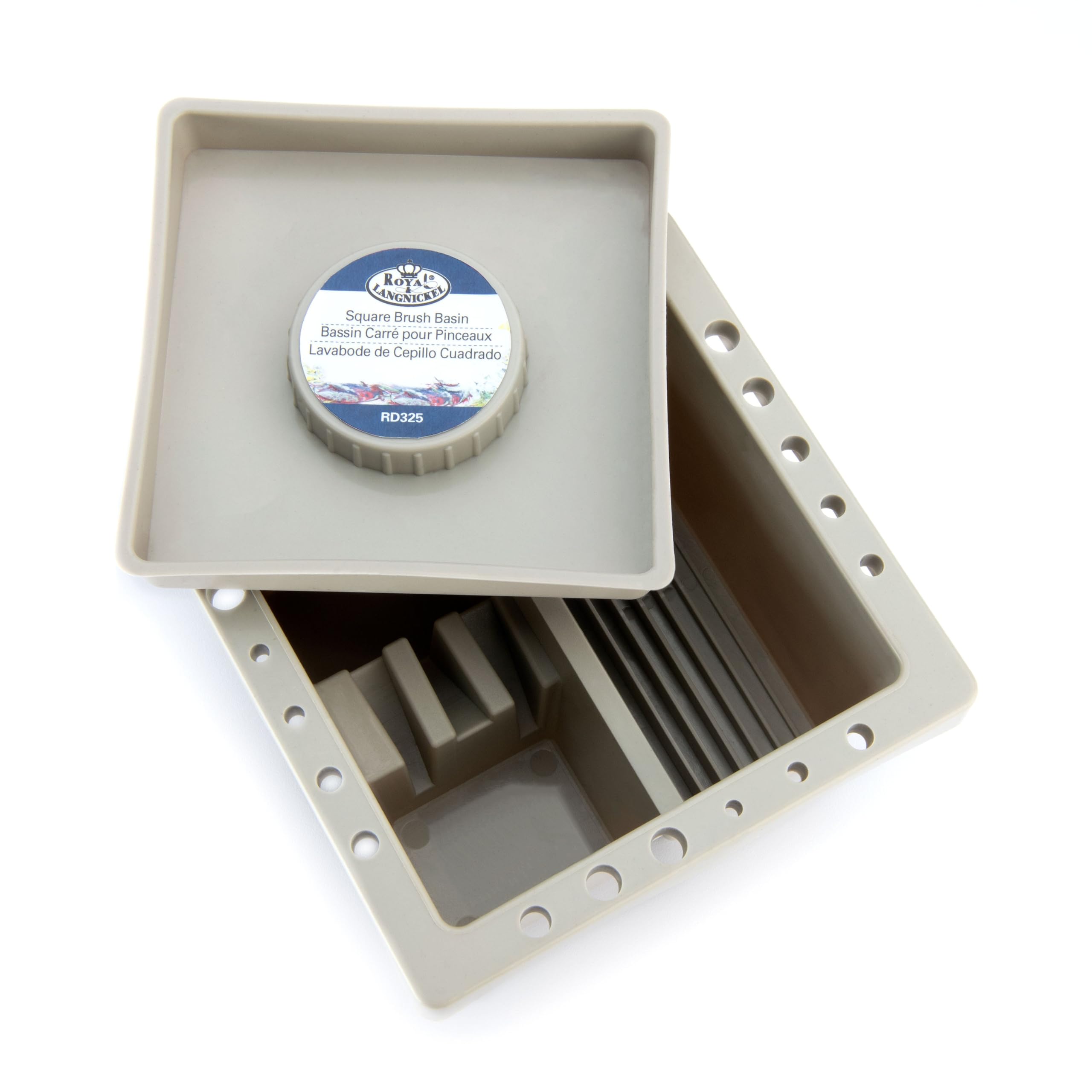 Royal & Langnickel Square Brush Basin, Brown, Large