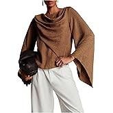 SHENHE Women's Dressy Casual Blouse Bell Long Sleeve Draped Front Fall Going Out Business Top