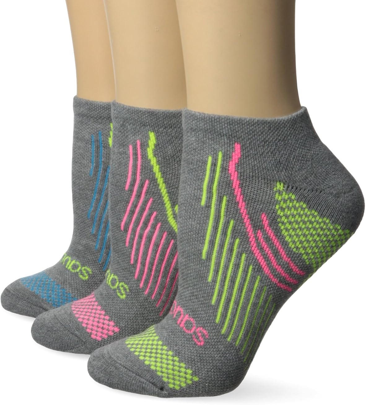 Saucony Women's River No Show Athletic Sport Performance Sock 3Pack