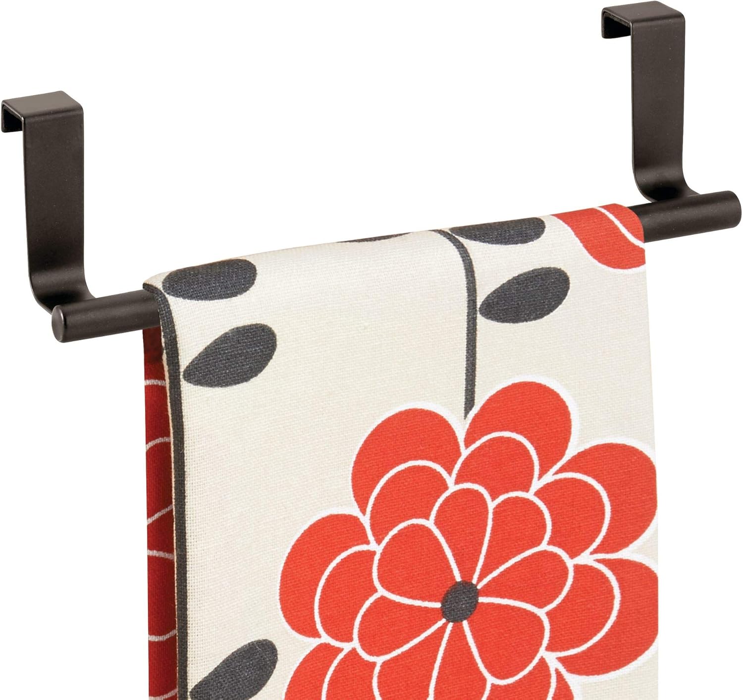 iDesign Forma Metal Over the Cabinet Towel Bar, Hand Towel and Washcloth Rack for Bathroom and Kitchen , 9.25" x 2.5" x 2.5", Stainless Steel: Home & Kitchen