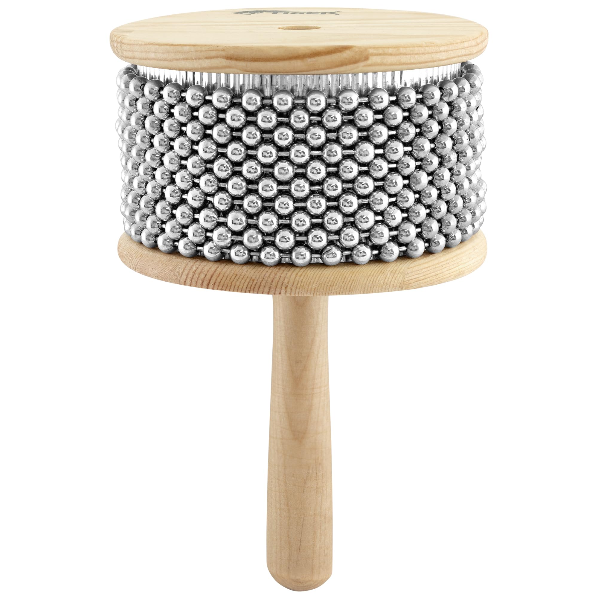 TIGER CAB14-NT Large Wooden Cabasa/Afuche - Steel Beads - Shaker Shekere