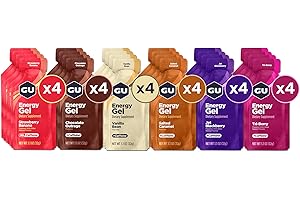 GU Energy Original Sports Nutrition Energy Gel, Vegan, Gluten-Free, Kosher, and Dairy-Free On-the-Go Energy for Any Workout, 24-Count, Assorted Flavors