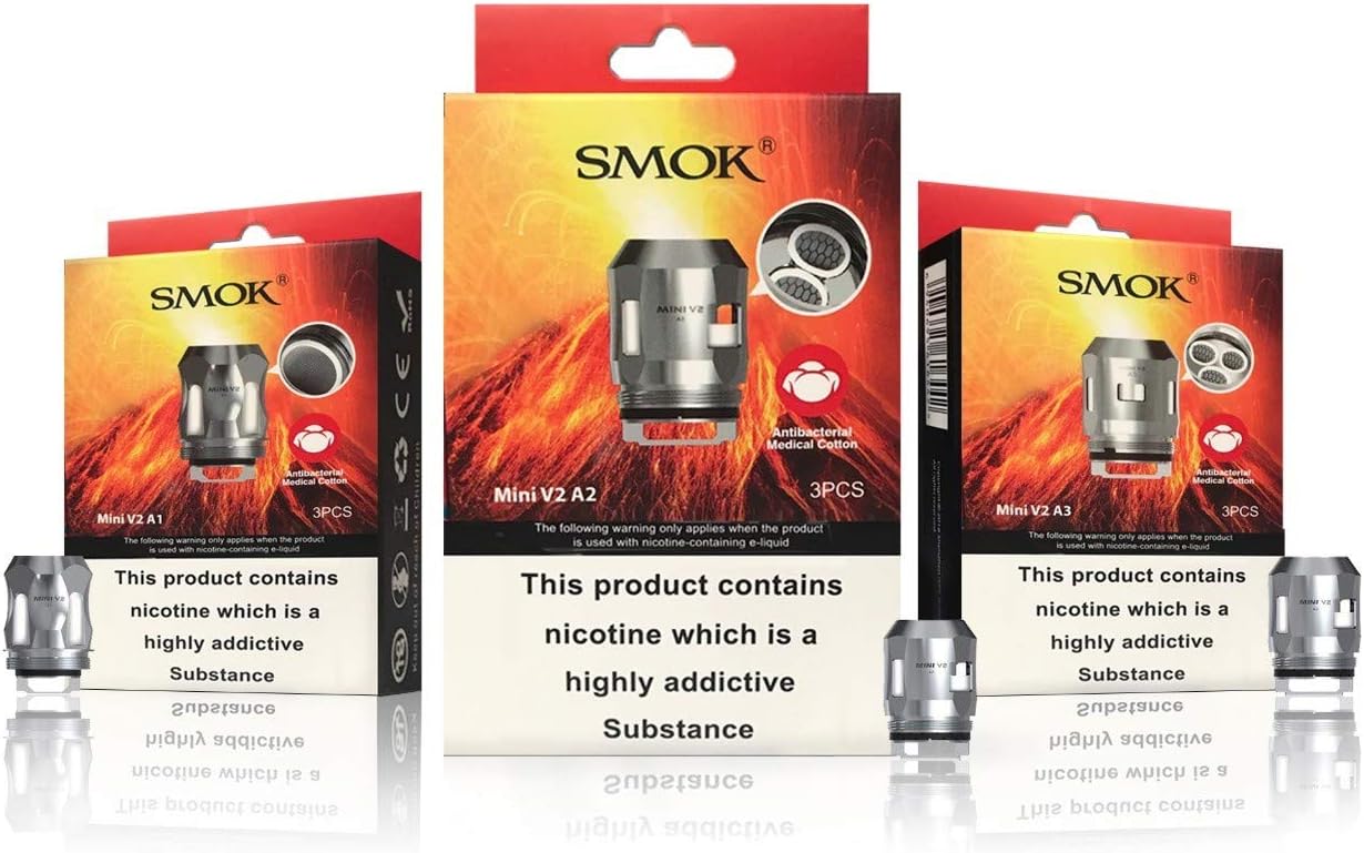 SMOK TFV-Mini V2 Tanks Coils | A1 | A2 | A3 | K1 | K4 for R-Kiss & Species Kit | TFV8 Baby V2 Tank (K1 Quadruple Coils)