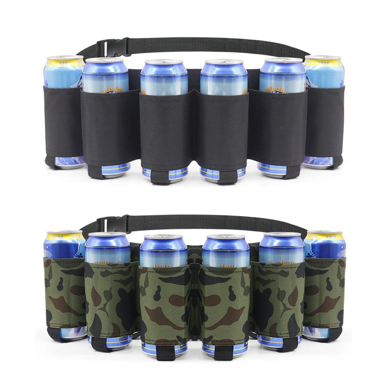 2 Pieces Beer Belt, Beer Jetpack, Beer Belt For Men, Camping Equipment, Beer Bottle Belt, Beverage Portable Bottle Waist Beer Belt With Shoulder Strap Cup Holder