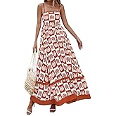PRETTYGARDEN Summer Spaghetti Strap Dresses for Women 2026 Flowy Sundresses Casual Boho Sleeveless Beach Maxi Long Dress