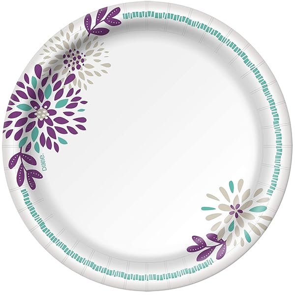 DIXIE MEDIUM PAPER PLATES, 8.5 INCH, 90 COUNT, 2X STRONGER*, MICROWAVE-SAFE, SOAK-PROOF, CUT RESISTANT, DISPOSABLE PLATES FOR EVERYDAY BREAKFAST, LUNCH, & DINNER MEALS
