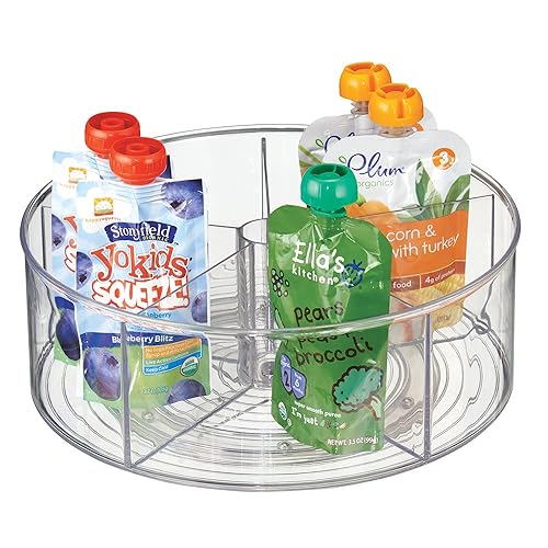 mDesign Lazy Susan for Baby Food Storage 5 Compartment MultiPurpose