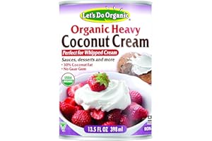 LET'S DO ORGANIC Lets Do Organic Heavy Coconut Cream - Vegan Coconut Whipped Cream for Sauces, Desserts, & More, Canned, Baking Substitute, Gluten Free, Non-GMO - 13.5 Fl Oz Can (Pack of 12)