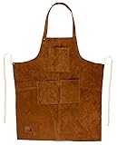 Rustic Town Genuine Leather Grill Work Apron with Tool Pockets ~ Adjustable up t