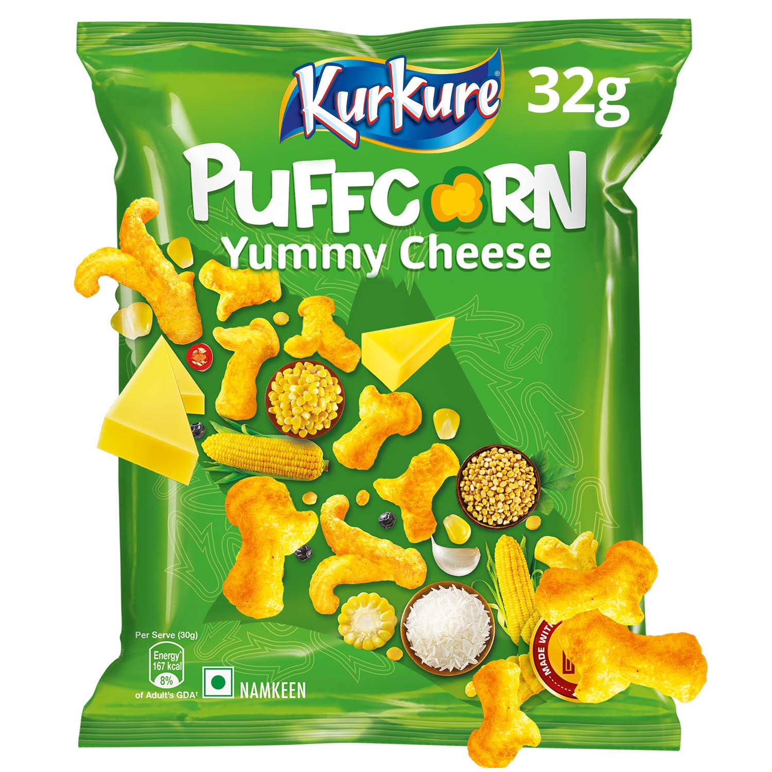 Kurkure Yummy Cheese Puffcorn Namkeen, 28g: Amazon.in: Grocery & Gourmet Foods