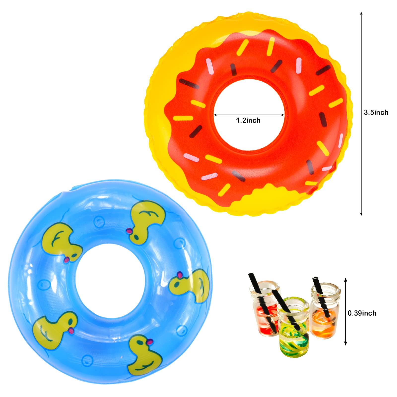 Miunana 22 Pcs Doll Summer Clothes and Accessories Including 3 Sets Random Fashion Outfits 3 Pcs Swimsuit Swimming Ring Mini Doll Shoes and Mini Doll Straw Hats for 5.3 Inch Doll