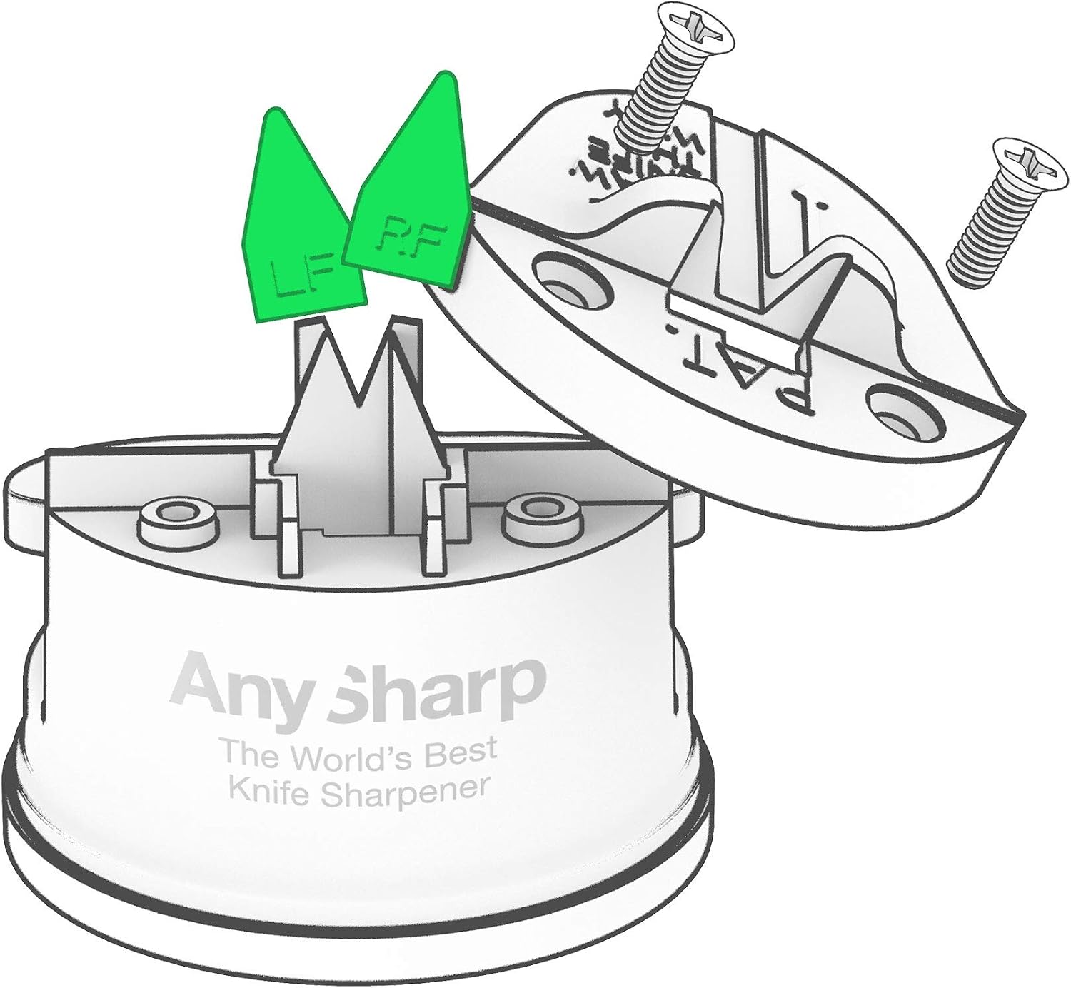 Replacement Tools for AnySharp World's Best Knife Sharpener with PowerGrip, Silver - Image 4