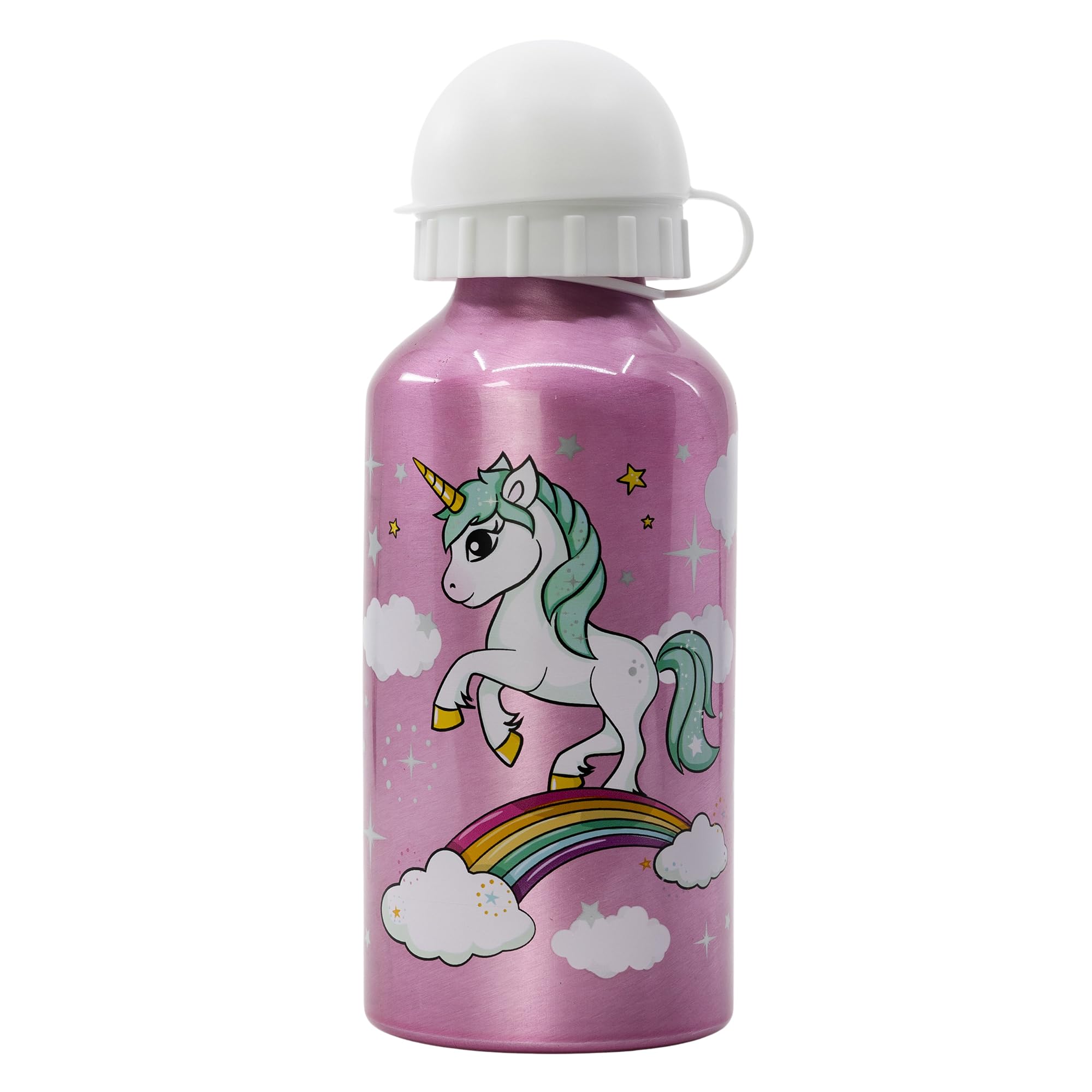 Stor - Unicorn Range, Aluminium Bottle 400ml - BPA Free, Leak-Proof with Security Spout & Cap - Durable & Eco-Friendly - Perfect for Kids - Official Licensed Product, 100% Original — image 1