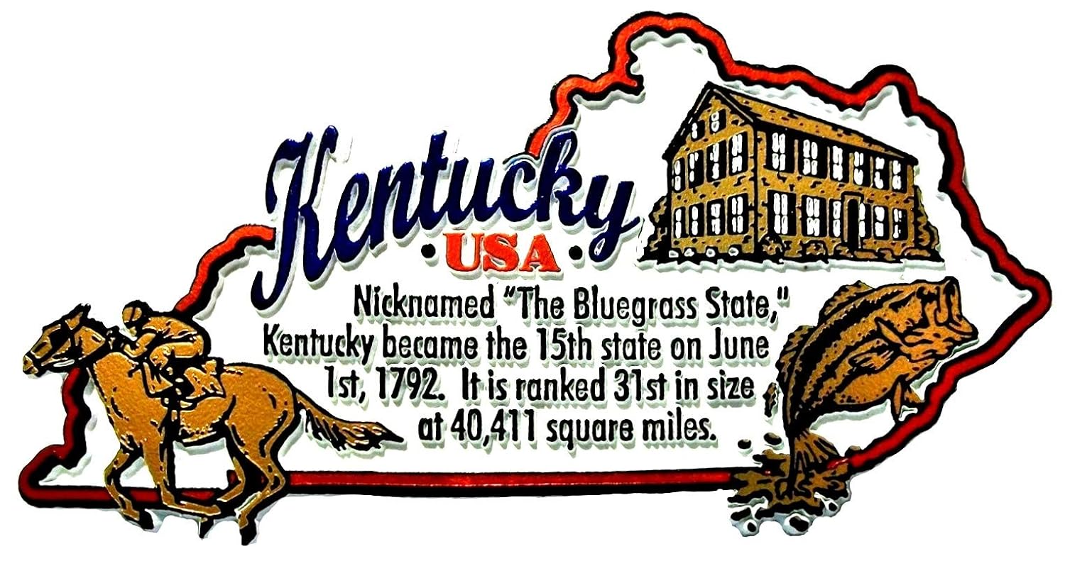 Kentucky la Bluegrass con imágenes Estado imán para nevera montaje ...