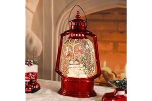 Vipush Christmas Snow Globe -Snowmen Family Musical Snow Globe with Color Changing Led Lights, Christmas Decorations with Music Box Gifts for Girls Kids, Decorations for Christmas & Birthday