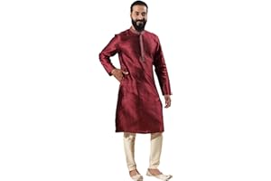 Filori Studio - Men's Authentic Woven Design Long Kurta with Zari Embroidery (Kurta Only)