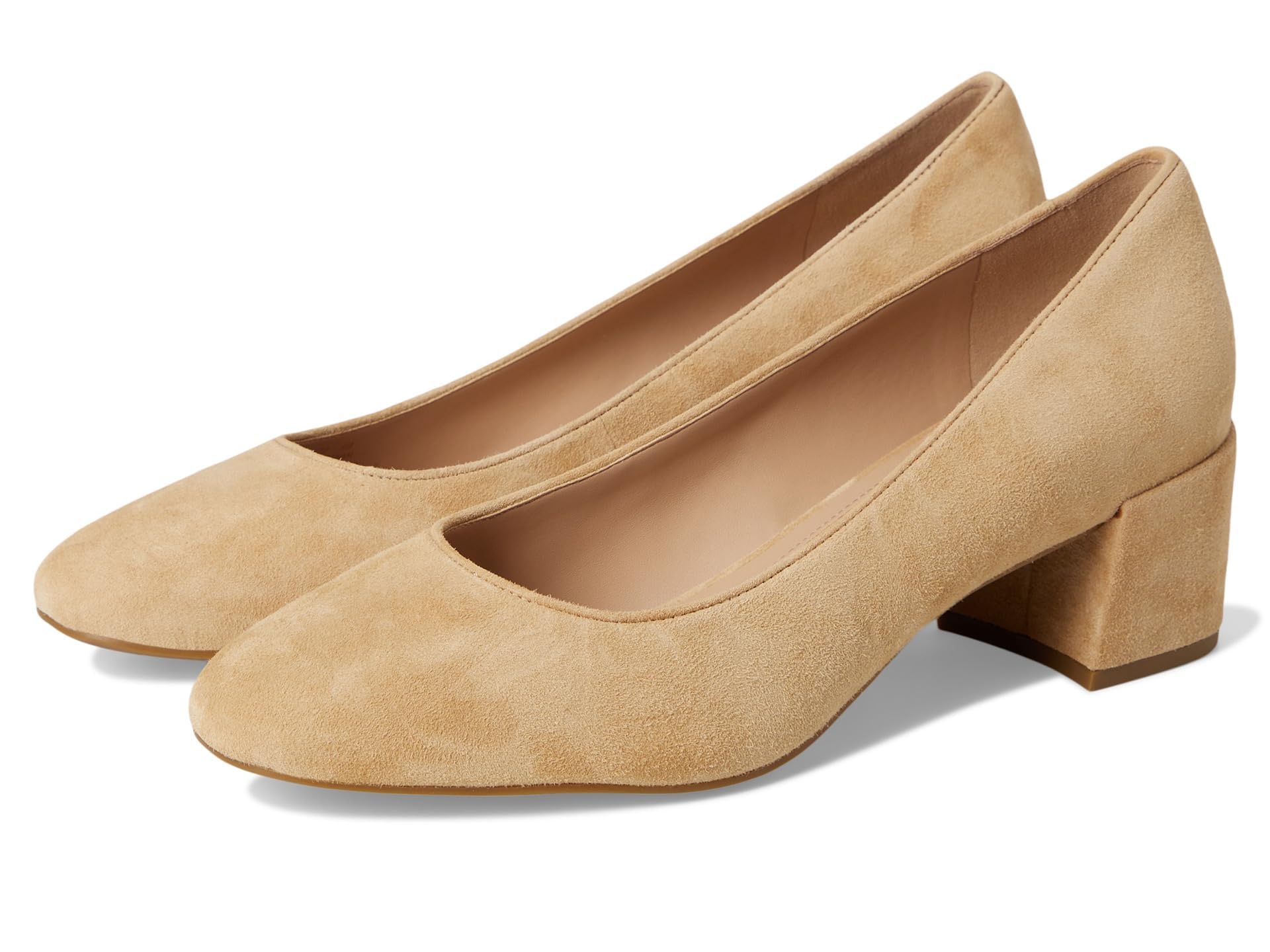 Cole Haan Women’s Go-to Shayla Block Heel Pump, Tuscan Sand Suede, 8.5-B US