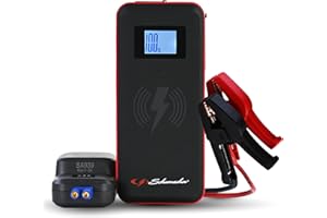 Schumacher Electric 2000A Lithium Car Battery Jump Starter & Portable Power Pack/Jump Box, 4-in-1 Solution, 10W Wireless & 3A USB Charging, for 12V Power Sport, Automotive, & Marine Batteries, SL1643