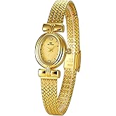 Gosasa Luxury Women Vintage Bracelet Wrist Watch Dainty Small Ladies Oval Quartz Watch Mesh Strap with Tools Included