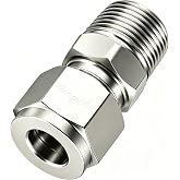 Horiznext 1/2 Compression Fitting, Stainless Steel 304 Tube Fittings, 1 Pc | Male NPT Coupler for 1/2 in OD tube compatible with brass, copper and stainless steel tubing for industrial lines