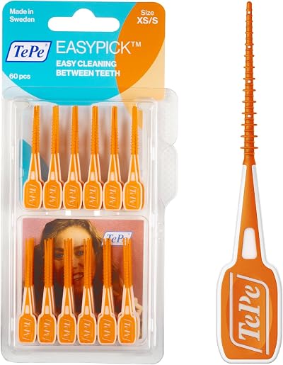 TePe EasyPick Toothpicks Orange ISO XS-S 60pcs Dental Plaque Removal Tool