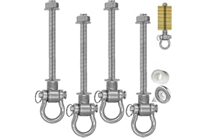 WWFFEN 4 Bearing Silent Heavy Duty Swing Hanger Permanent Anti-Rust 180° Swing, 1500 lb Capacity sandbag Yoga Swing Hammock Chair,11''