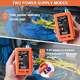 Preciva Network Cable Tester Ethernet RJ45 RJ11 Cat5/Cat6 Test Tool USB/Battery view 3