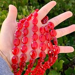 5 Strands Czech 16mm Large Faceted Flat Oval