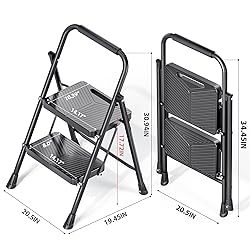 KINGRACK Folding 2 Step Ladder, Portable Ladder for