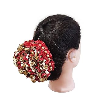 Buy Iyaan Flower Hair Accessories Full Hair Bun Gajra For South