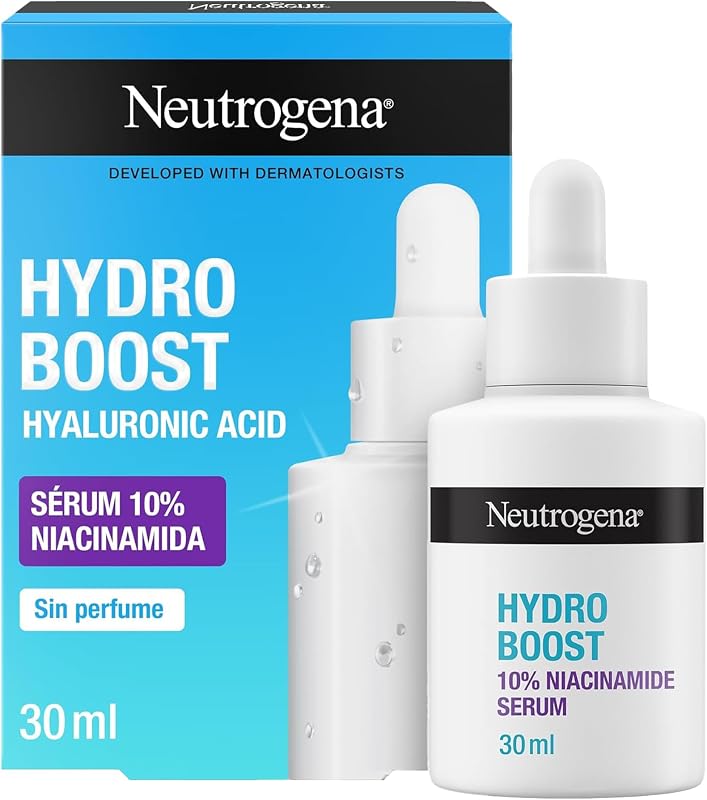 Sérum Hydro Boost 10% Niacinamida (30 ml), sérum facial com Niacinamida e Ácido Hialurónico, melhora visivelmente a textura da pele, para todos os tipos de pele