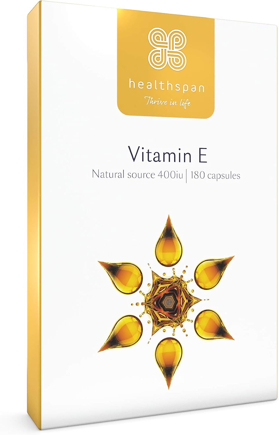 Healthspan Vitamin E 400iu, 180 count (Pack of 1)