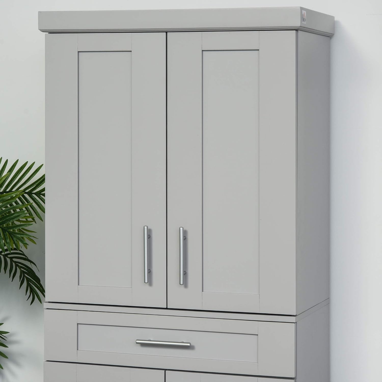 HOMCOM Modern Kitchen Pantry Freestanding Cabinet Cupboard with Doors and Shelves, Adjustable Shelving, Grey: Furniture & Decor