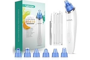 VOYOR Blackhead Remover Pore Vacuum - Electric Face Vacuum Pore Cleaner Acne White Heads Removal with 6 Suction Heads (BR410)