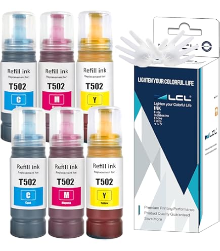 502 Ink Refill Bottles For EcoTank Printers - ET-2850 ET-3850 ET-15000 ET-4850 Compatible