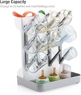 PandaEar Baby Bottle Drying Rack Vertical Space-Saving Grey view 3