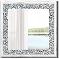 QMDECOR Crystal Crush Diamond Sparkly Square Silver Mirror for Wall Decoration 20x20x1 inch Wall Hang Frameless Bling Stylish Gorgeous Glam Mirror Vanity Home Decor.