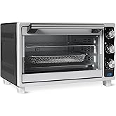 鶹 Basics 6-Slice 23-QT Toaster Oven with Built-In Air Fryer, 7-In-1 Cooking Options, 60-Min Timer & Adjustable Temperatu
