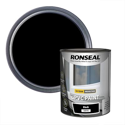 Ronseal uPVC Plastic Window Door Paint Black Satin 750ml