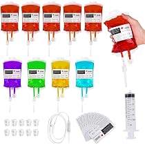 18 Poches De Sang Halloween Réutilisables - 350 Ml, En PVC Alimentaire, Avec Autocollants Et Clips