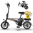 VOLPAM Electric Bike for Adults, Foldable Ebike 500W Motor, 14" Adults Electric Bicycle, 48V Removable Batter, Up to 22MPH, 35 Miles(PAS Range), Commuter Mini E Bikes